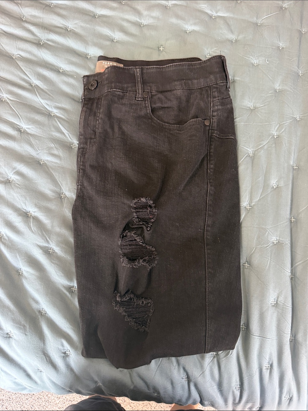 Torrid Black Skinny Distressed Jeans